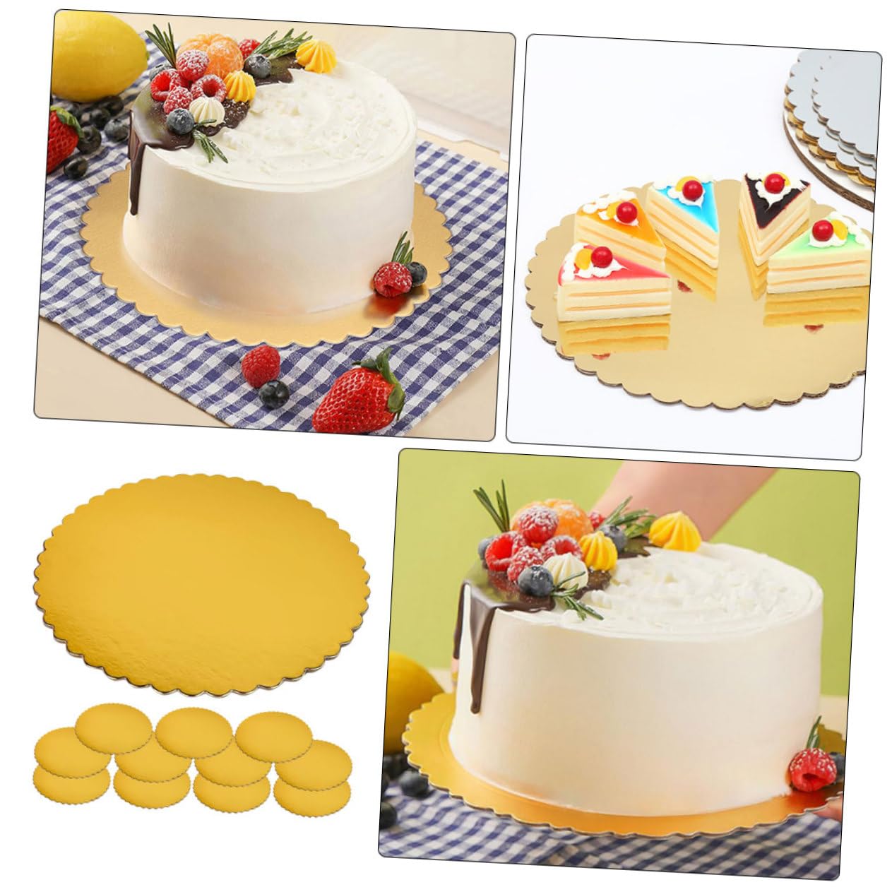 JECOMPRIS 12Pcs Round Cake Boards Sturdy Cake Bases for Weddings Birthdays and Holidays Display Boards for Elegant Desserts Baking Supplies