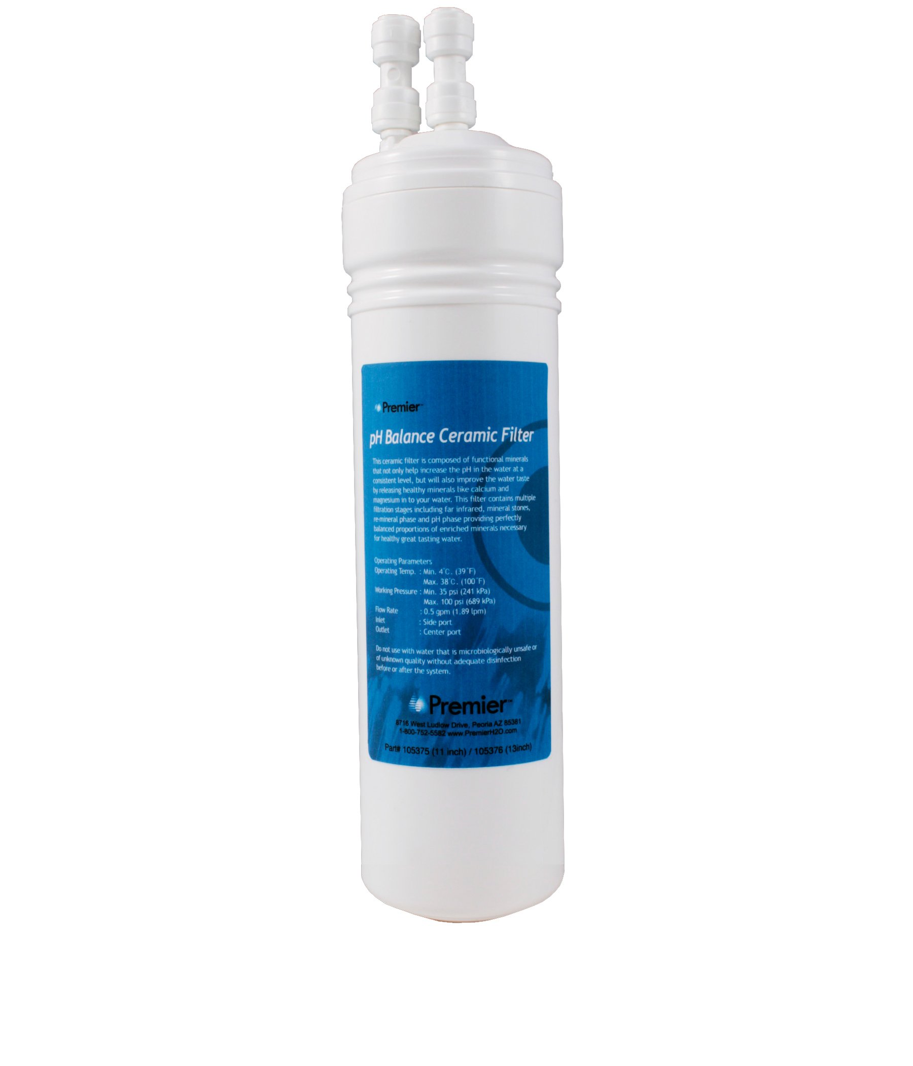 Watts Premier pH Balancing Ceramic Post-Filter with 1 4 QC Quick Connect Fittings for All RO Reverse Osmosis