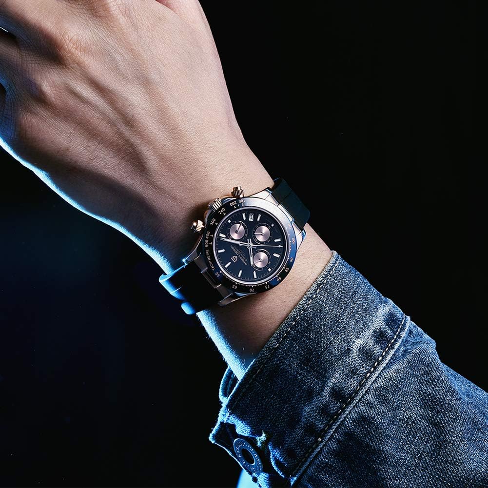 Amazon.com: Pagani Design Daytona Homage Men's Quartz Watches Japan  Movement Ceramic Bezel Silicone Band Screw-in Crown Waterproof Sport  Chronograph Watch : Clothing, Shoes \u0026 Jewelry