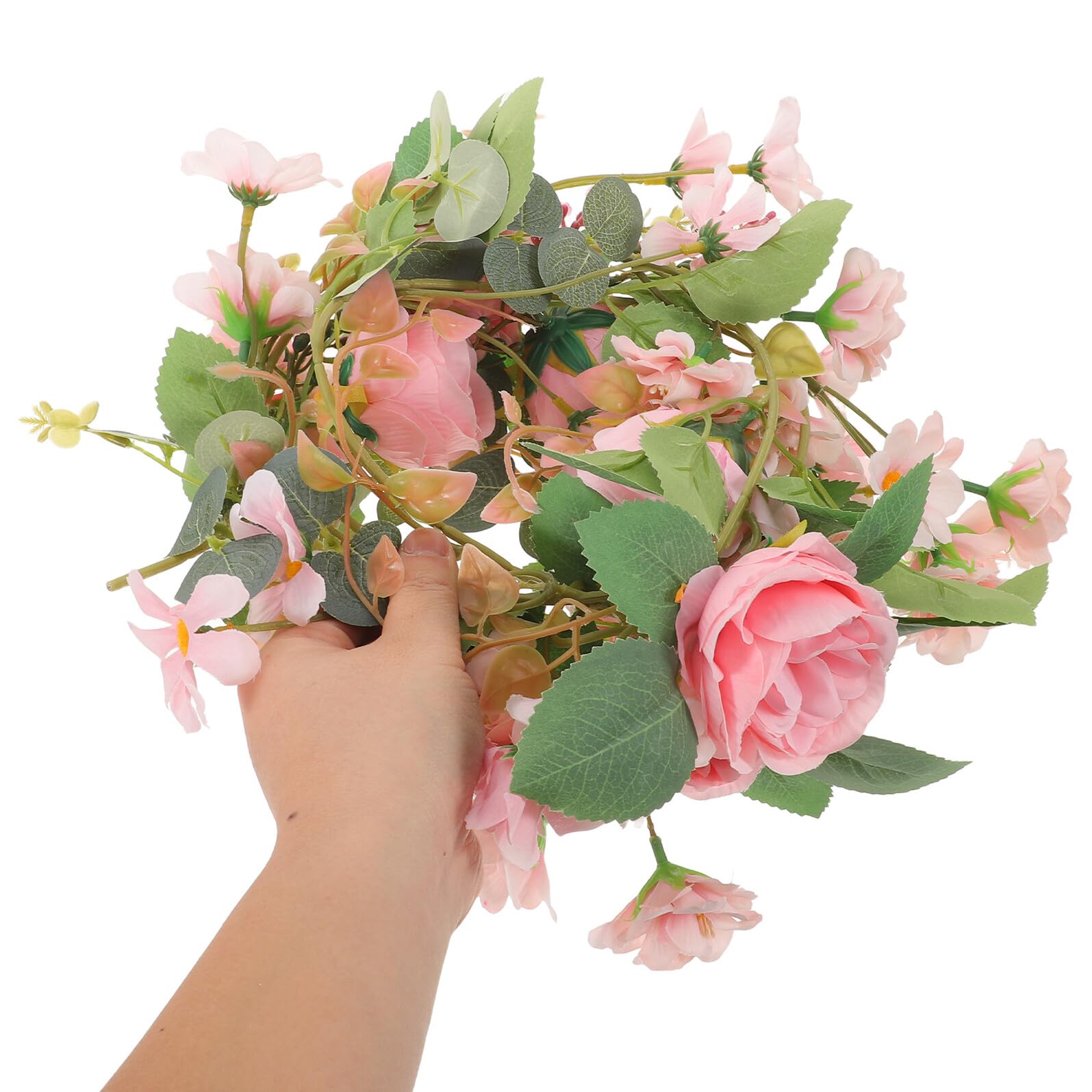 Ghirlanda di Fiori Artificiali e Eucalipti Decorazione Floreale per Appendere per Matrimoni Feste e Eventi Realistica e Duratura