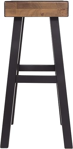 Miniatura 7 de Signature Design by Ashley Glosco Farmhouse Taburete de bar de 30.63 pulgadas de altura de pub, 2 unidades, marrón bicolor