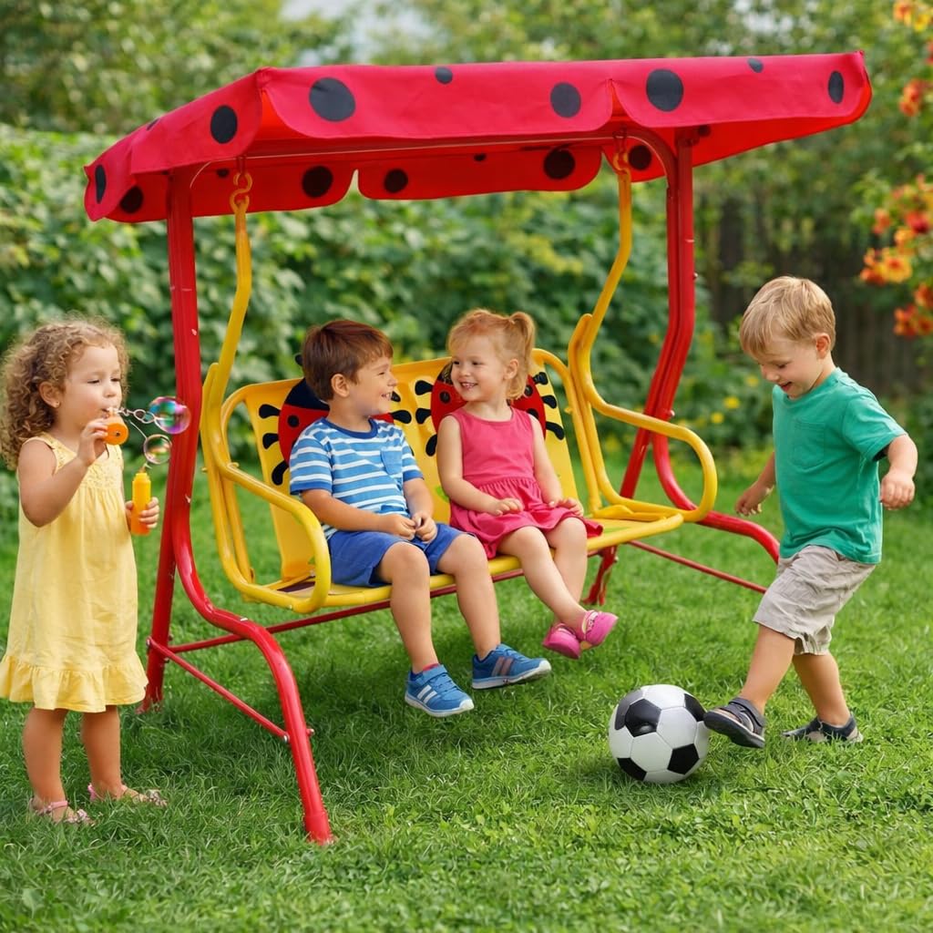 Dondolo per bambini da giardino con coccinella giochi all'aperto culla bimbi