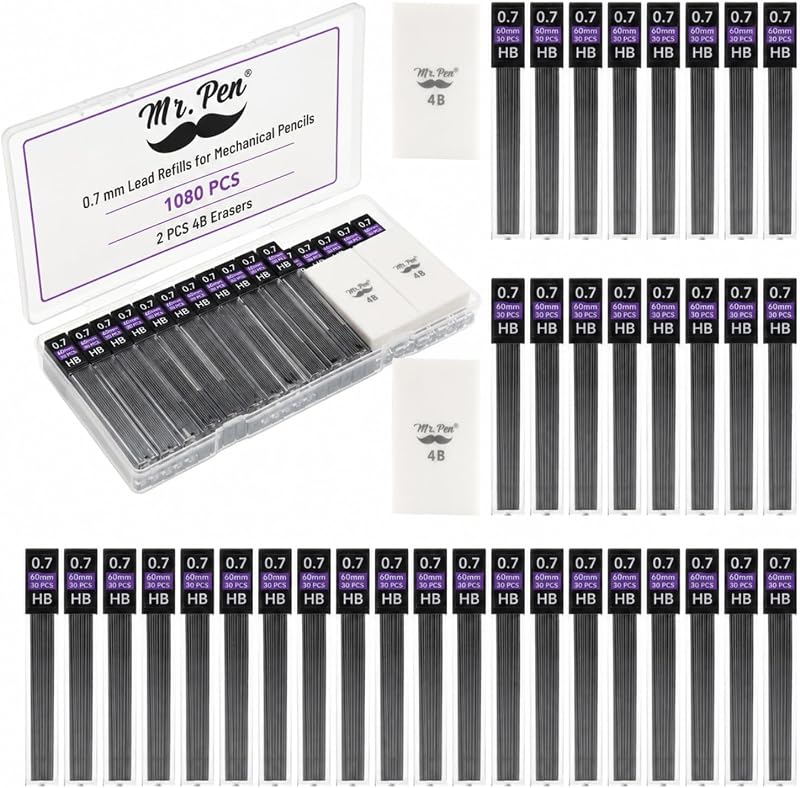 Mr. Pen- Bulk 0.7 mm Lead Refills for Mechanical Pencils, 1080 pcs