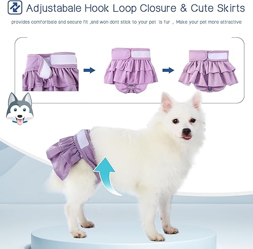 Miniatura 6 de TOPZGLEEY Pañales lavables para perras paquete de 3 pañales para perros de alta absorción a prueba de fugas, pañales reutilizables de primera