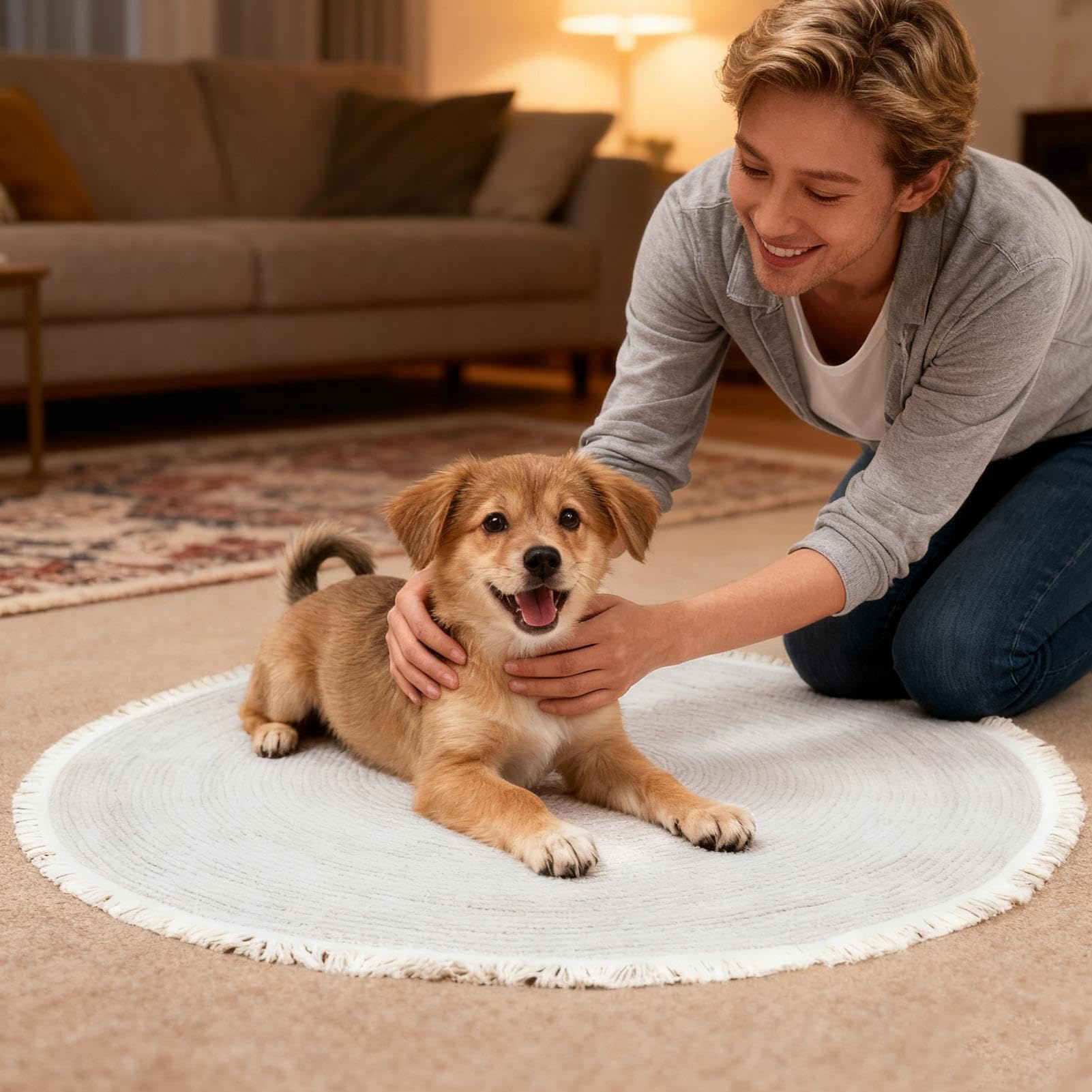 Alfombra rascadora para gatos, cuerda de algodón, alfombra para mesa de | café, alfombra lavable con , para salón, dormitorio, hogar, sala de juegos, entrada, apartamento, terraza