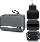 Toiletry Bag for Men&Women, Maliton Hanging Toiletry Bag Water-Resistant Cosmetic Bag, Large Capacity Travel Toiletries Bag with 4 Compartments & 1 Sturdy Hook (Black)