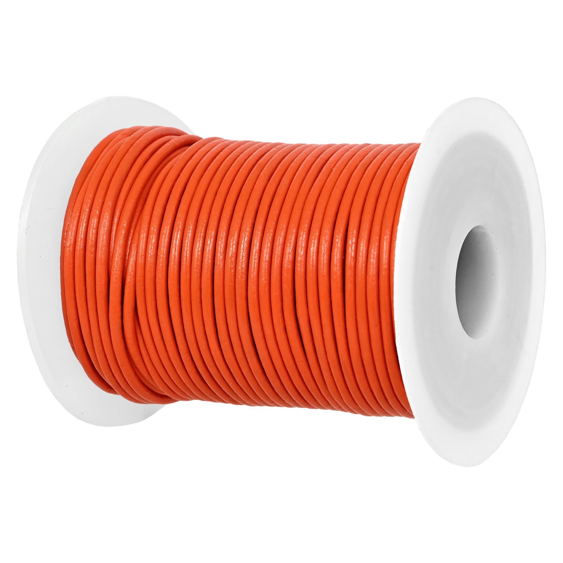 Cordon en cuir véritable GENIQUE orange 1.5mm pour réparer et fabriquer des bijoux solides
