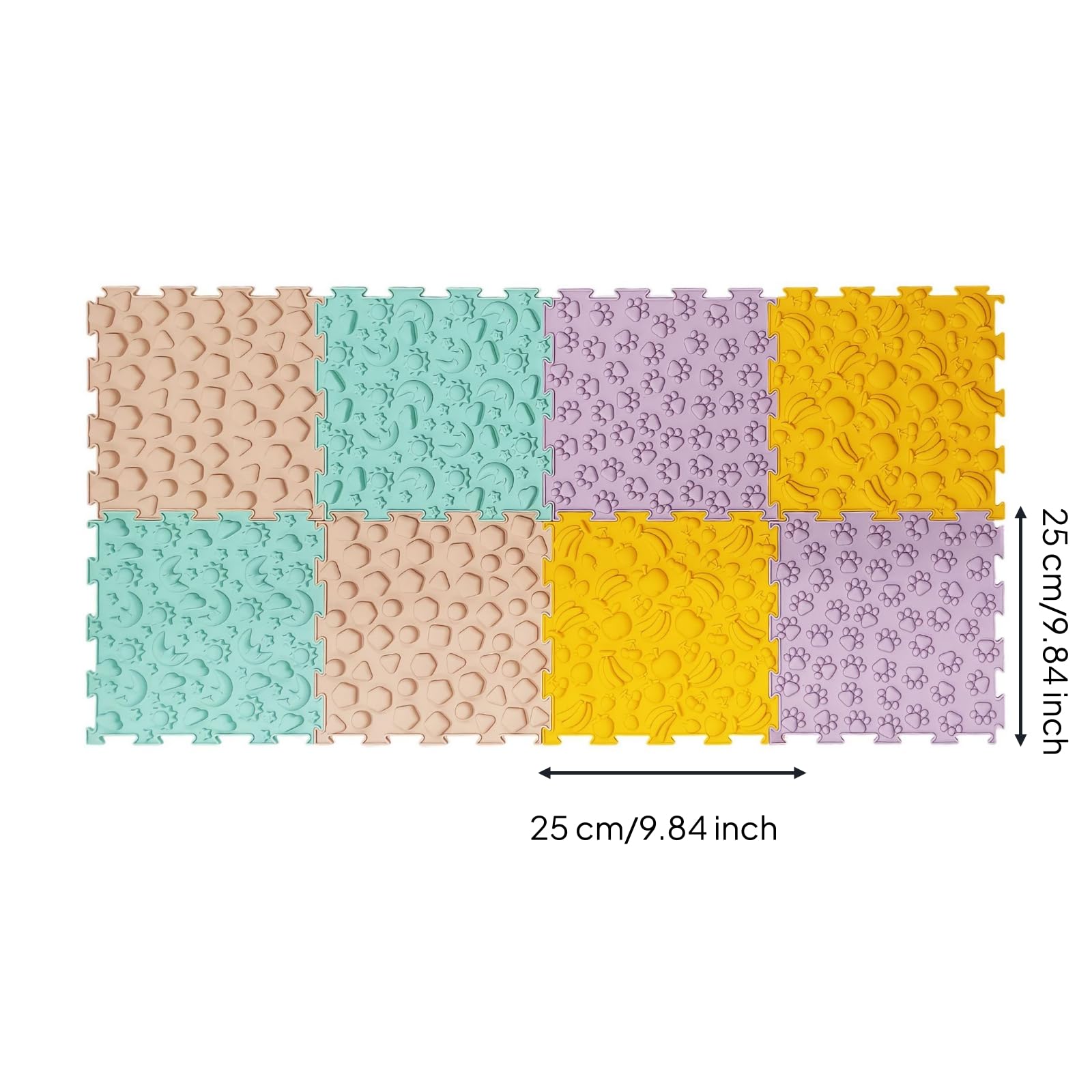 2 Pezzi Tappeto Sensoriale con Lettere Educativo Tappeto Puzzle in Schiuma Rimovibili per Neonati, Cameretta, Asilo Nido
