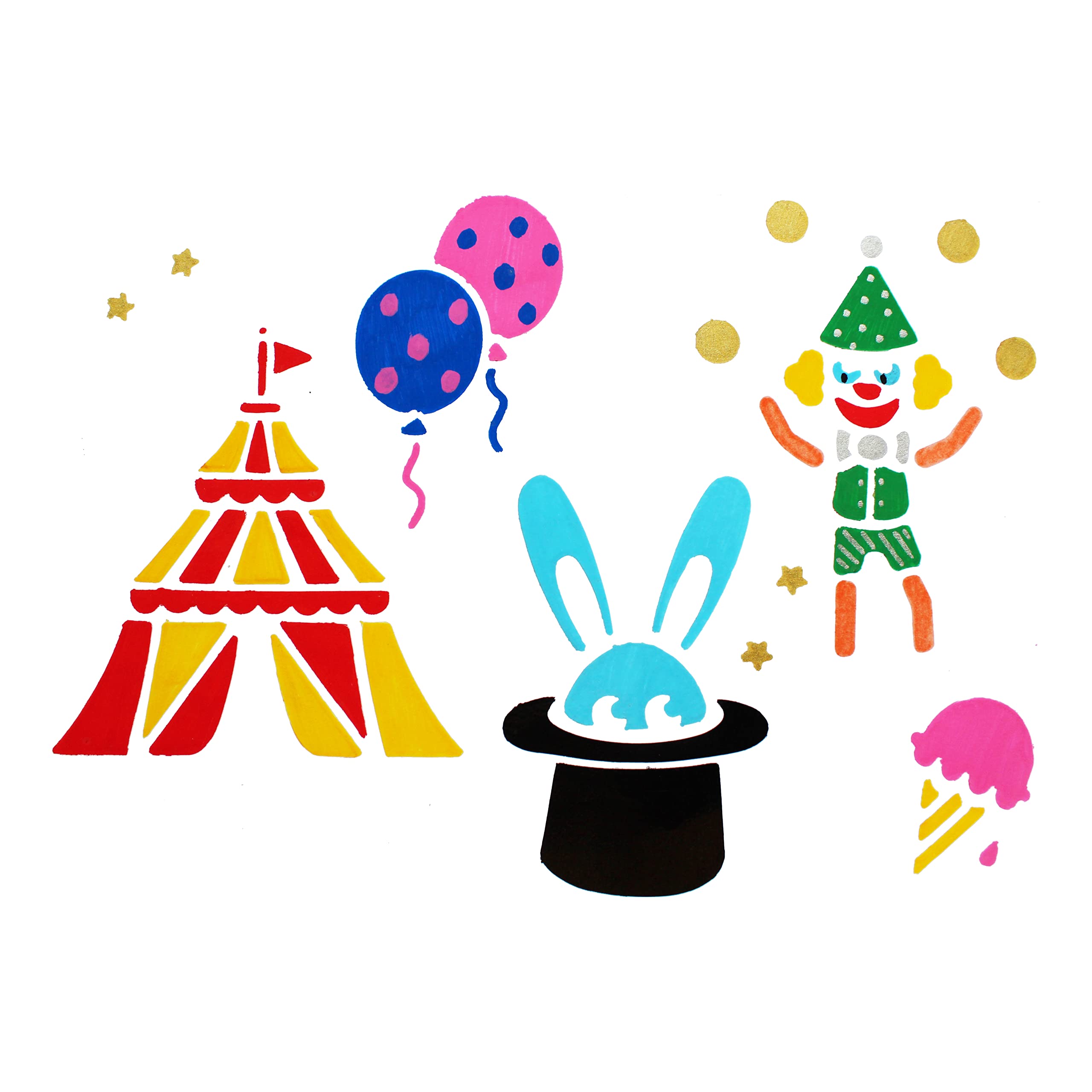 LOOLIPO - POCHOIRS - DANS LA SAVANE - 6 Pochoirs - 14 X 14 C