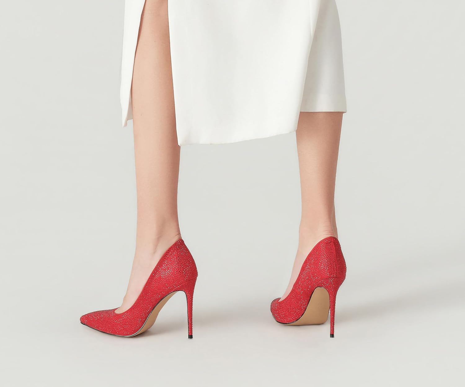 Womens Dress Shoes Stiletto Rhinestone Heels Pumps Shoes Women Wedding Party Black Dress Shoes for Women Dressy Casual - Image 3