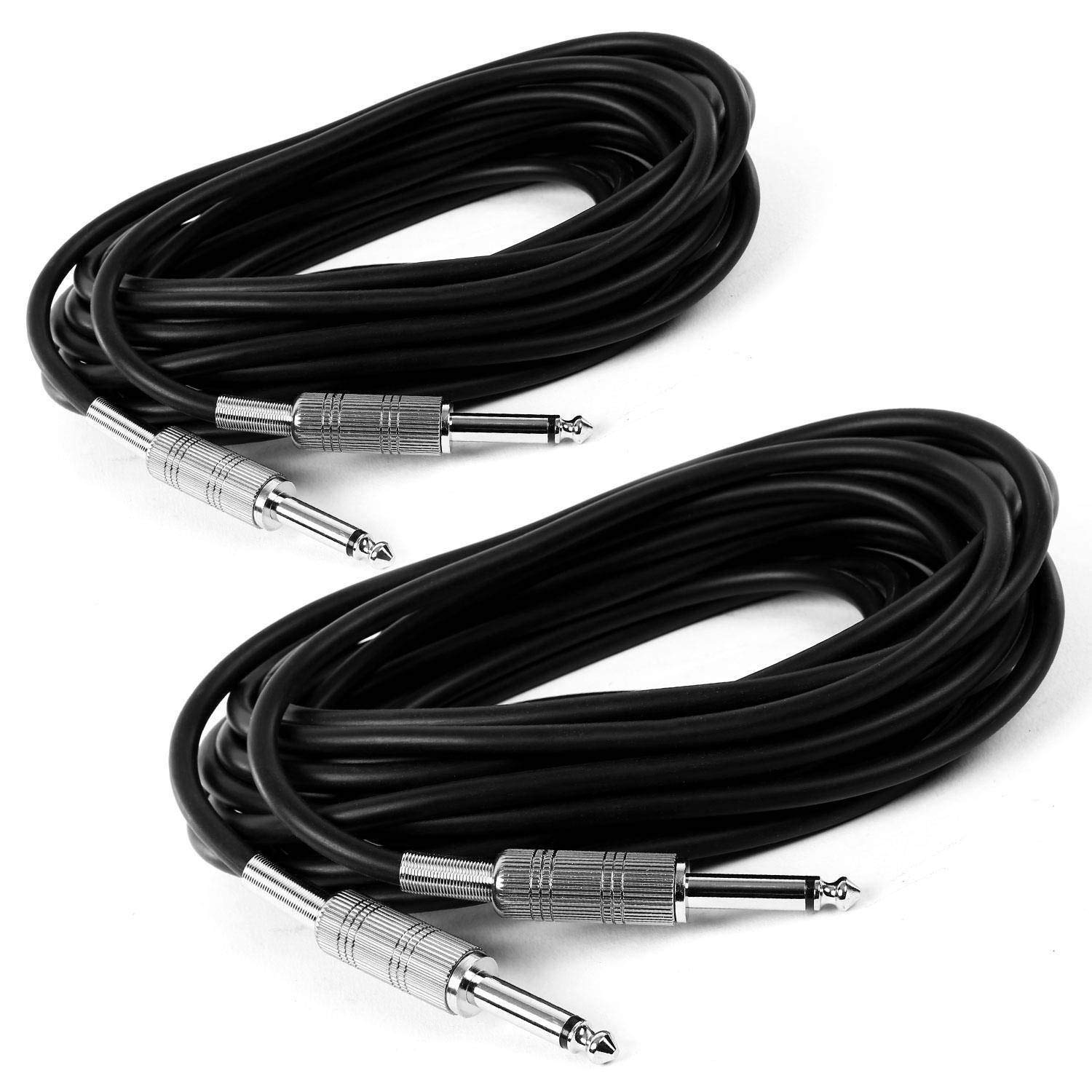 Lot de 2 Câbles Jack/Jack 6,35 mâle/mâle mono 10m CS10JJ pour enceintes