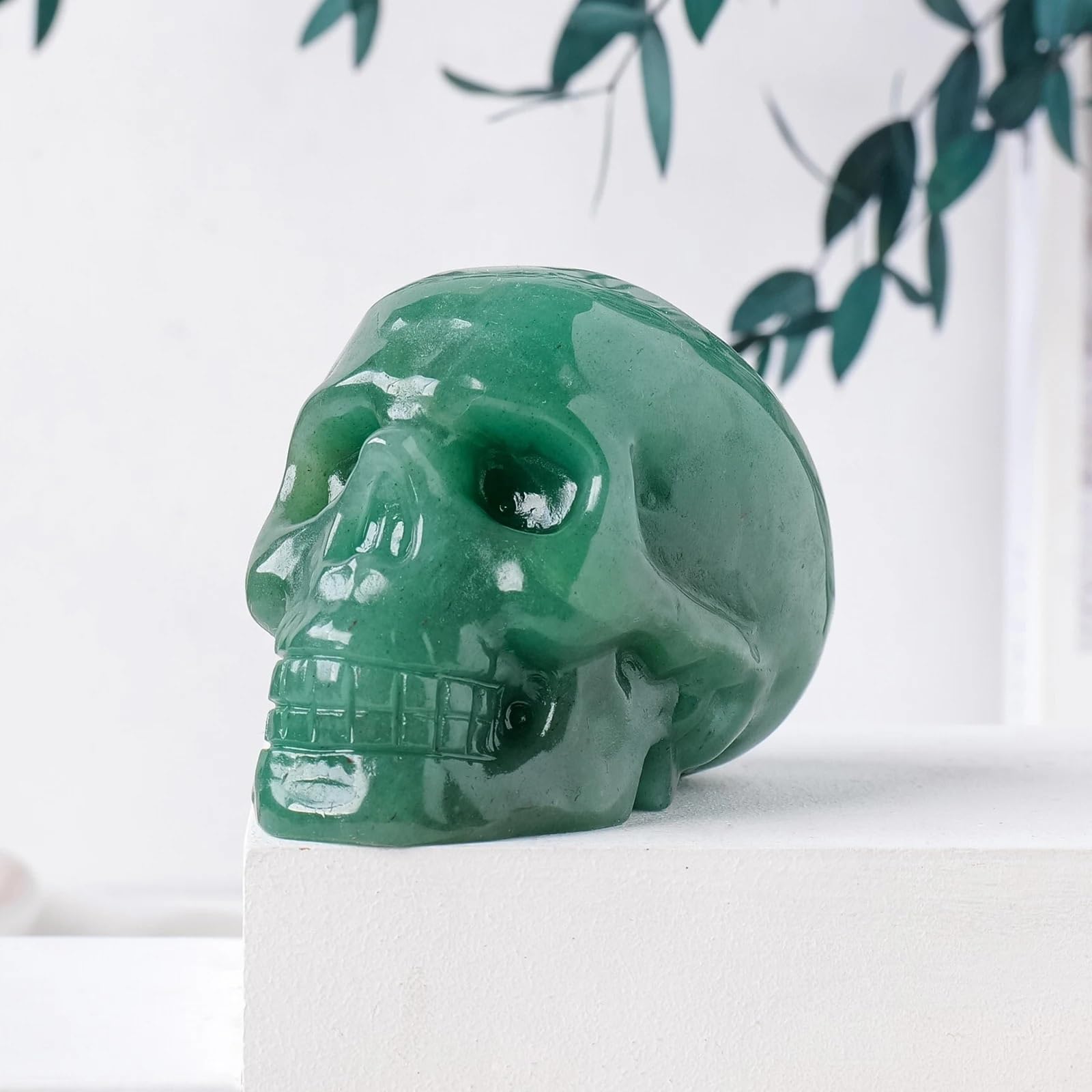 PKNVKZIDK 1PC Crystal Skulls Craft Carving Quartz for Decoration & Gifts Hand Carved Home