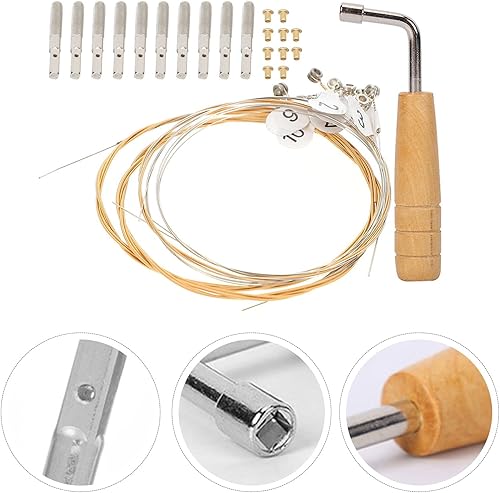 Miniatura 9 de VICASKY Juego de 1 juego de lira piezas de guitarra, accesorios de guitarra, arpa de regazo, cuerdas de arpa de lira, piezas de repuesto, piezas de