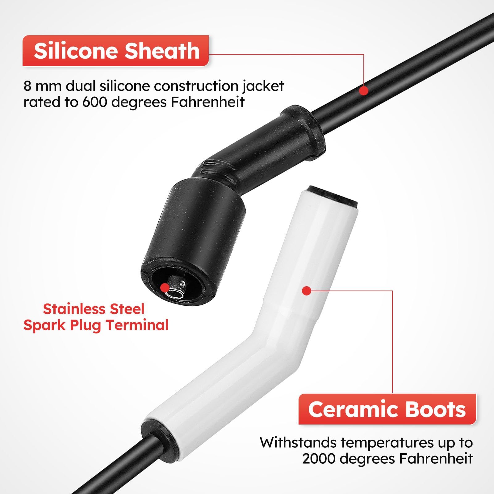 9070C Spark Plug Wire Set Extreme 9000 Ceramic Boot For LS/LT - Foto 9