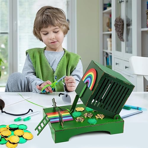 Miniatura 5 de Roacasumy Kit de manualidades de trampa de duende del día de San Patricio para niños, kit de trampa de duende para atrapar a un duende, suministros