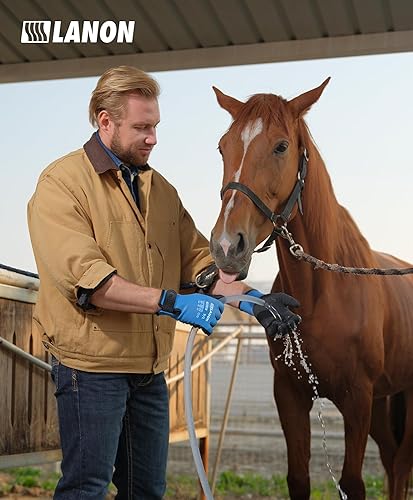 Miniatura 4 de LANON - Guantes de trabajo de invierno impermeables, doble revestimiento de látex, guantes de congelador con aislamiento térmico para clima frío,