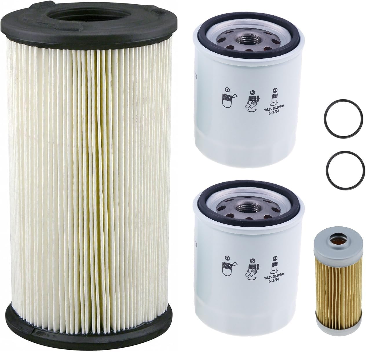 Extended Care Filter Maintenance Kit 3710280M3 3608255M1 3757472M91 Fits Massey Ferguson GC Tractors GC2300, GC2310, GC2400, GC2410, GC2600, GC2610 Replaces Wix 551360,49691,3710280M2