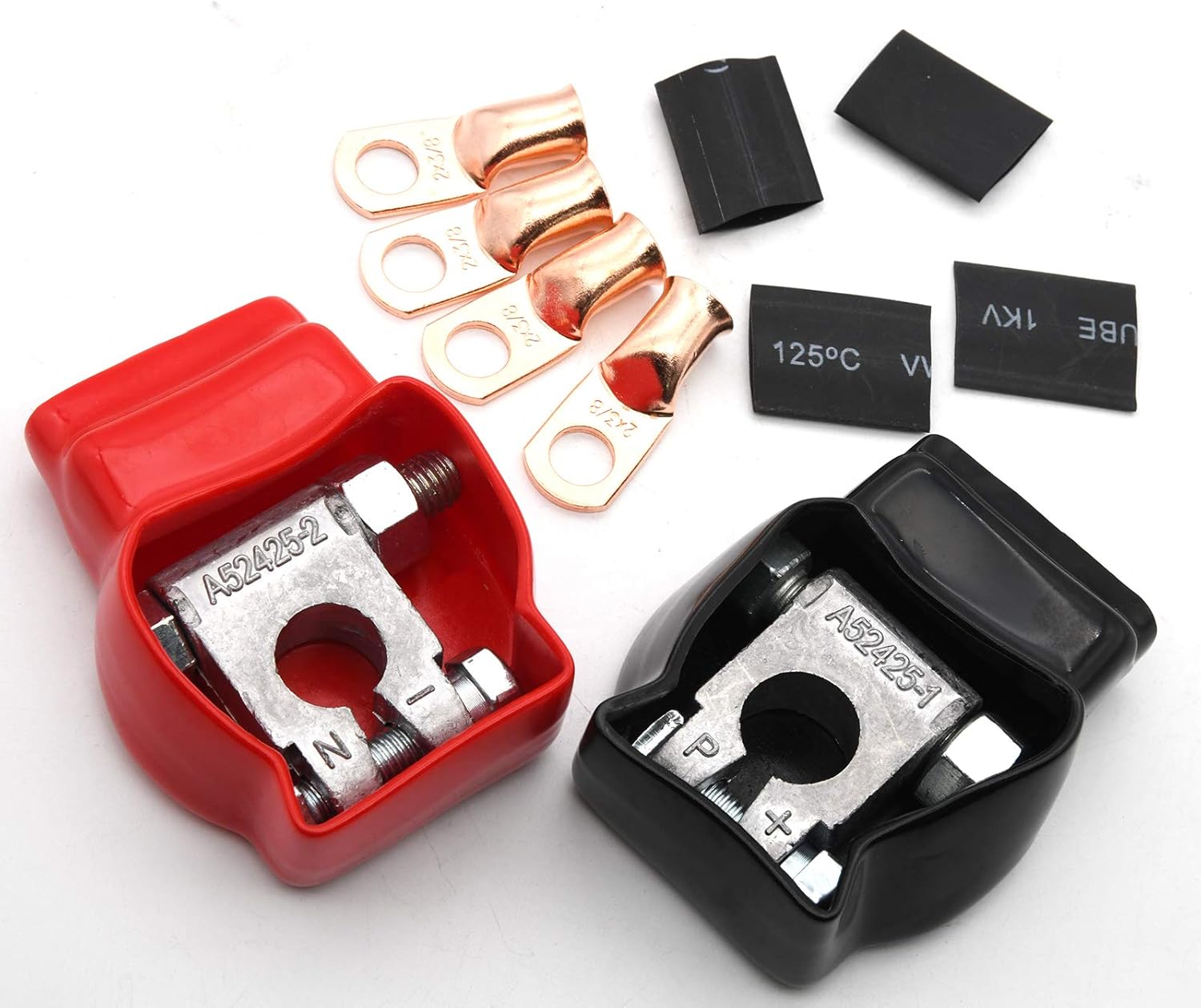 Military Spec Battery Terminal Positive and Negative Connectors for Marine Car Boat RV,Vehicles (1 Pair) : Automotive