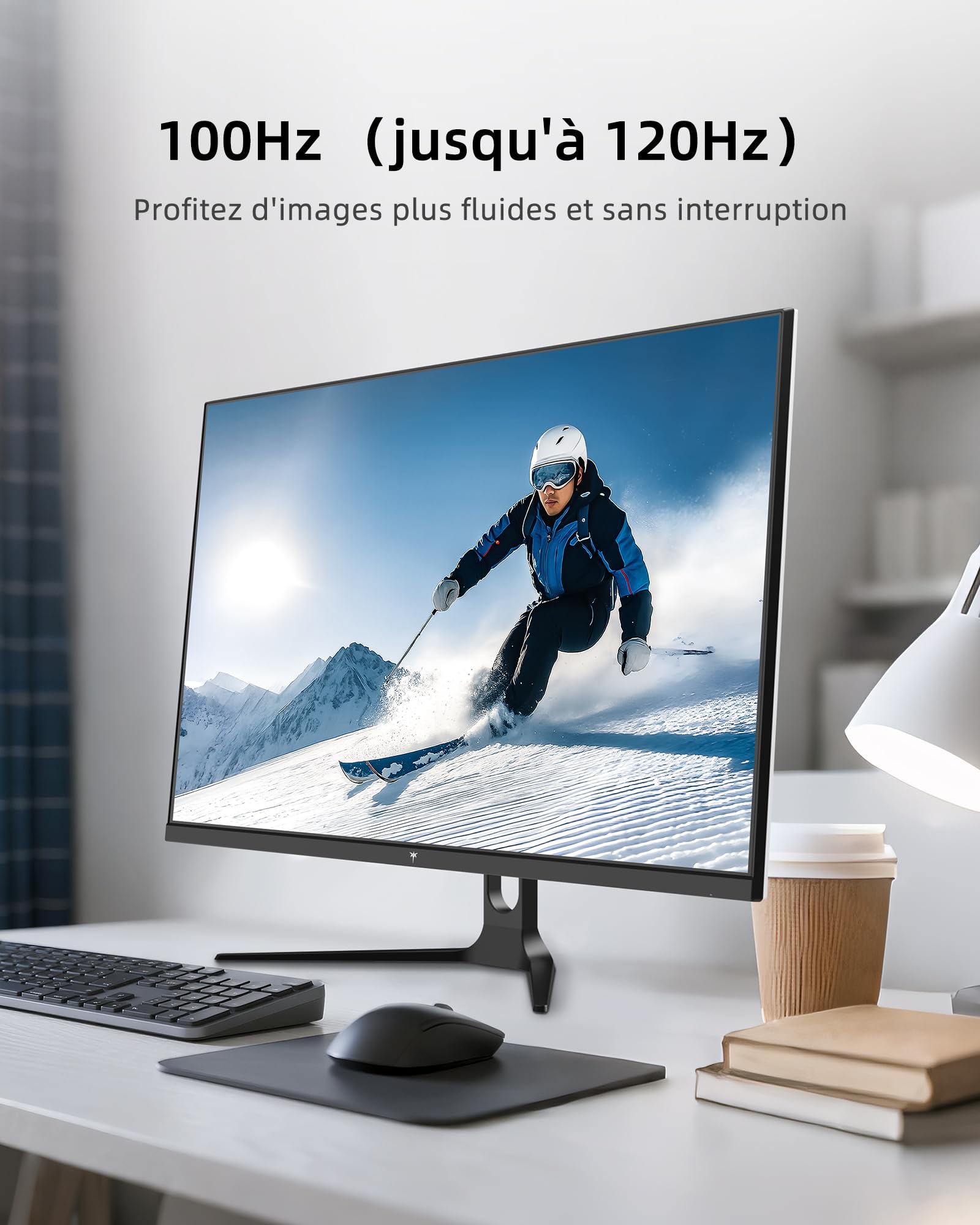 KTC Écran PC 32 Pouces, QHD 2K 2560×1440, 120 Hz OC, Blanc, Dalle IPS, 99% sRGB, 85% DCI-P3, ΔE<2, HDR10, Faible Lumière Bleue, VESA 100×100, HDMI, DP, pour Bureau, Design, Étude et Loisirs