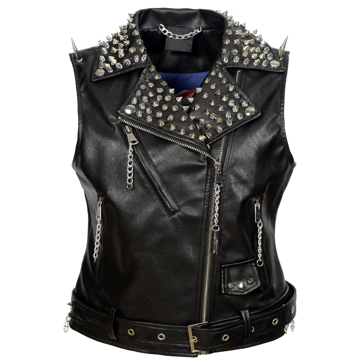 Fashion SXMen's Punk Leather Motorcycle Vest Studded Rivet Classic Vintage Club Riding Biker Vests