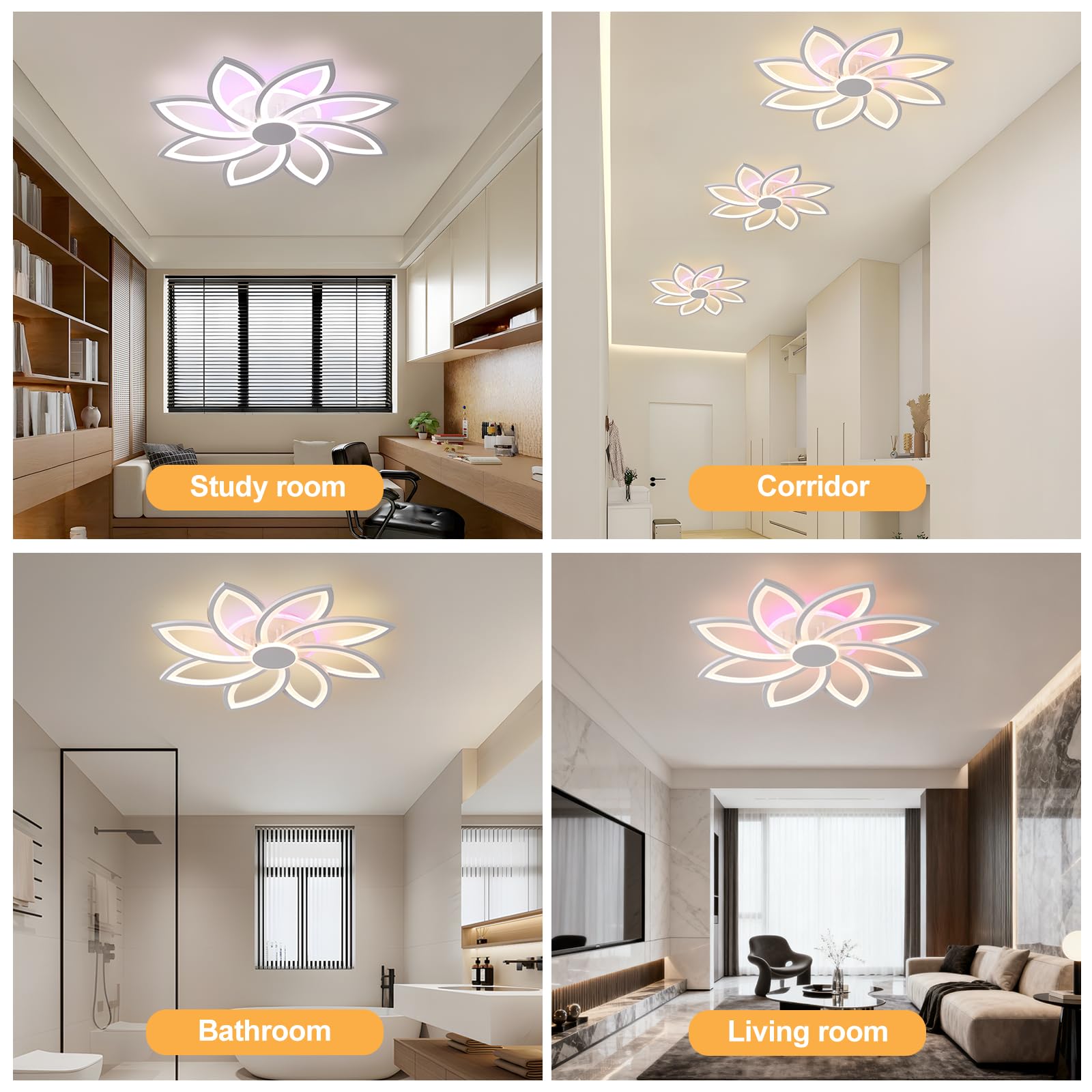 led deckenleuchte mit Fernbedienung,deckenlampe dimmbar,wohnzimmer lampe decke weiß,led lampen deckenlampen Innenbereich,moderne deckenleuchten 70W,energiesparend schlafzimmerlampe,3000-6000k
