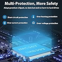 Vista 4 de Caja de disco duro externo RAID de 4 bahías para disco duro SATA HDDSSD de 2.53.5" con cable USB AC 3.0+eSATA, soporte para lector de disco duro