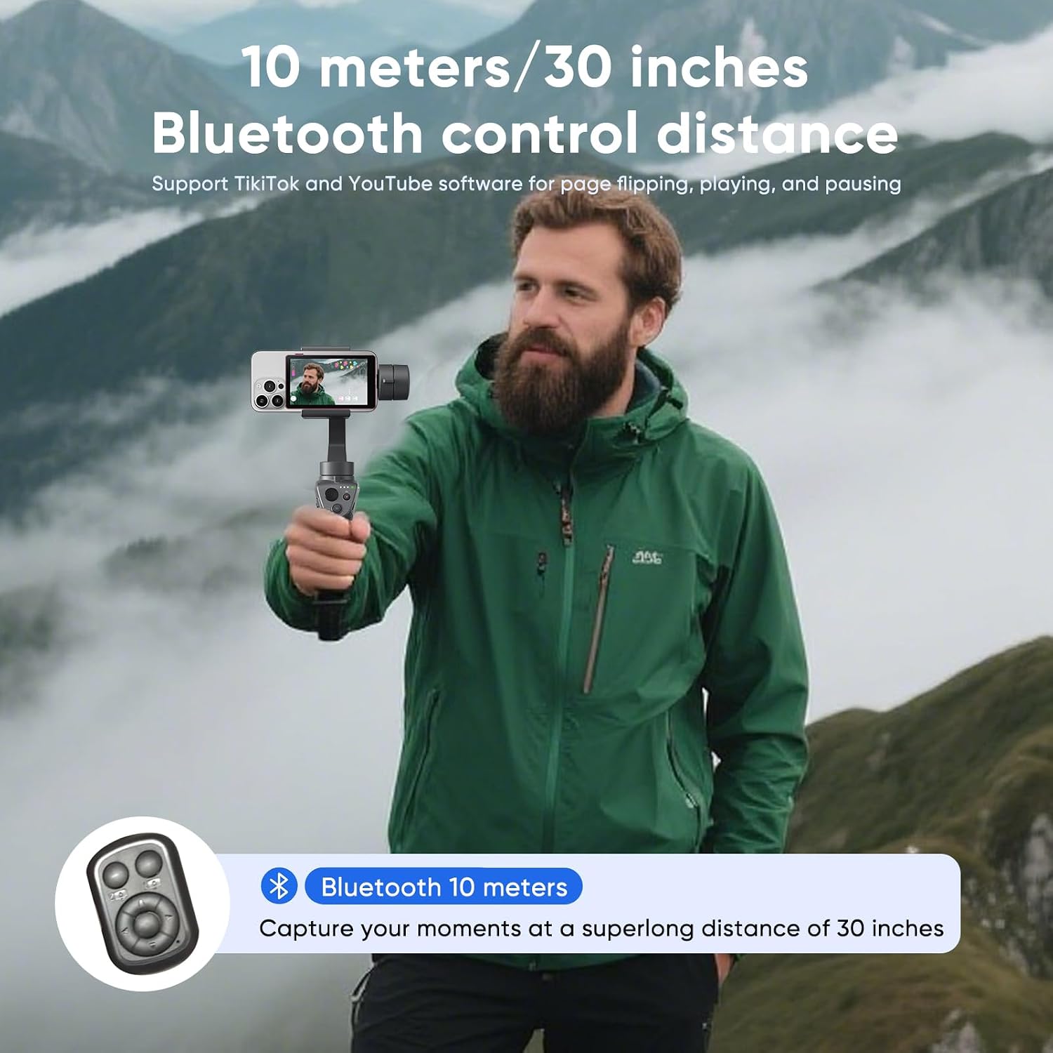 Magnetic Vlog Selfie Monitor Screen for iPhone & Android – Wireless Back Camera Display with 1080P/4K Support, Bluetooth Remote, Perfect for TikTok, Live Streaming & Content Creators