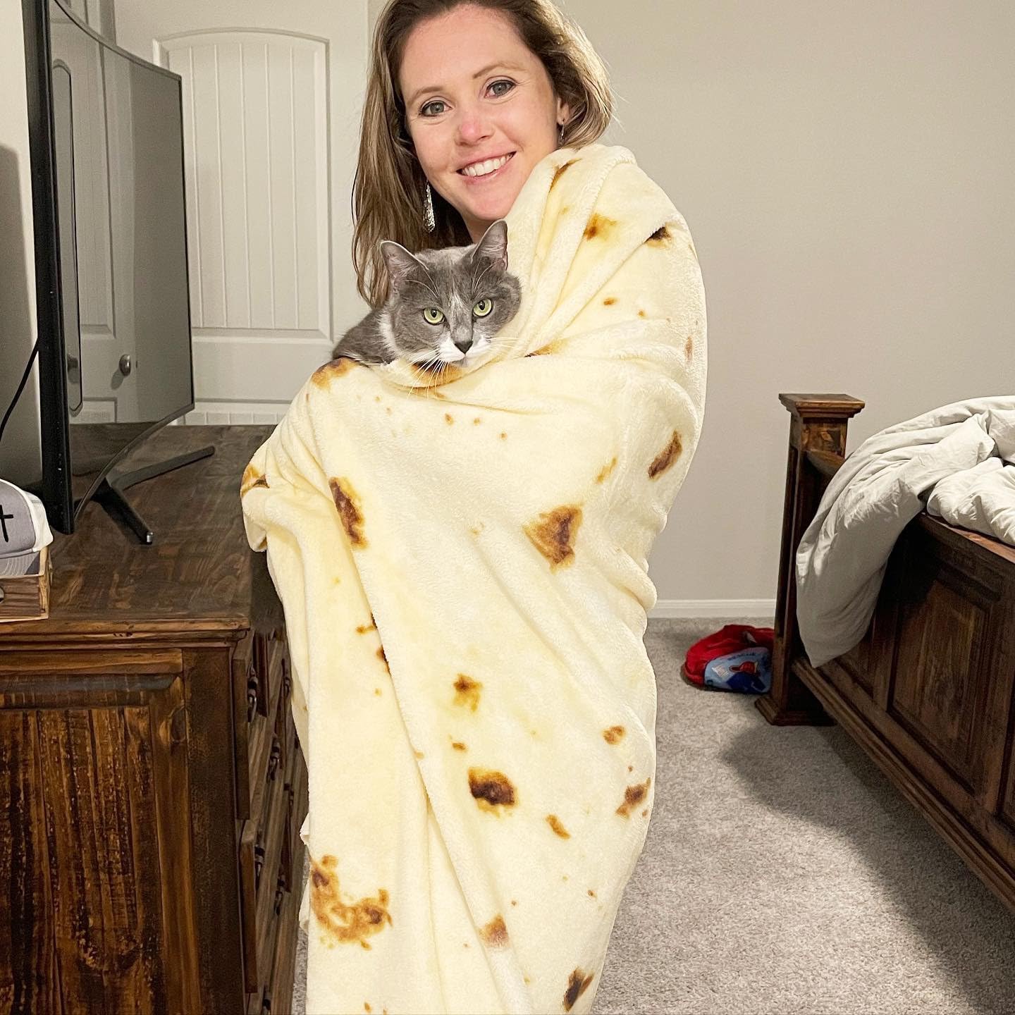 Koinus Tortilla Blanket Giant Flour Burrito of Blanket Adult Size 60