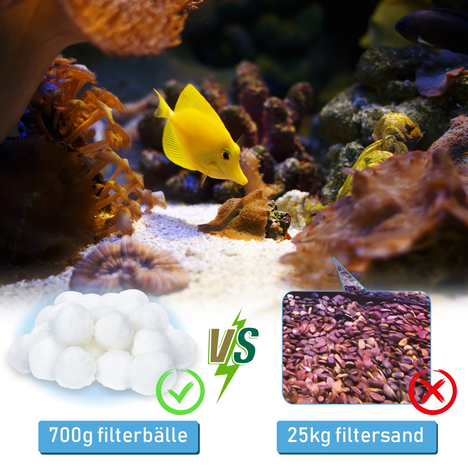 Kulki filtrujące, filtr piaskowy, 2100 g, kulki filtrujące zastępują 75 kg piasek filtrujący, wkłady filtrujące z polisfery, zamiennik filtra basenowego, filtr piaskowy, pompa basenowa