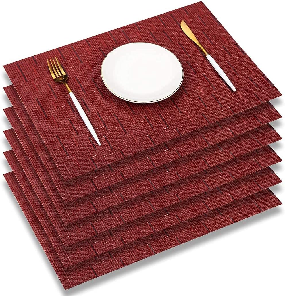 PABUSIOR Placemat Set of 6 Durable, Easy to Clean, Stain Resistant