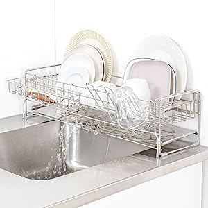 Latuna ラチュナ 水切りラック シンク上 伸縮 ステンレス スリム 食器 水切り ラック キッチン 大容量 折りたたみ コンパクト 錆びない