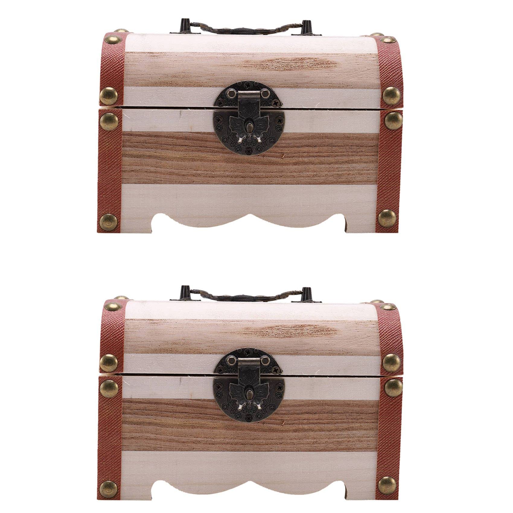 Hndhbfgrt 2PC Wooden Piggy Bank Safe Money Box Savings with Lock Wood Carving Handmade Coin Storage Box
