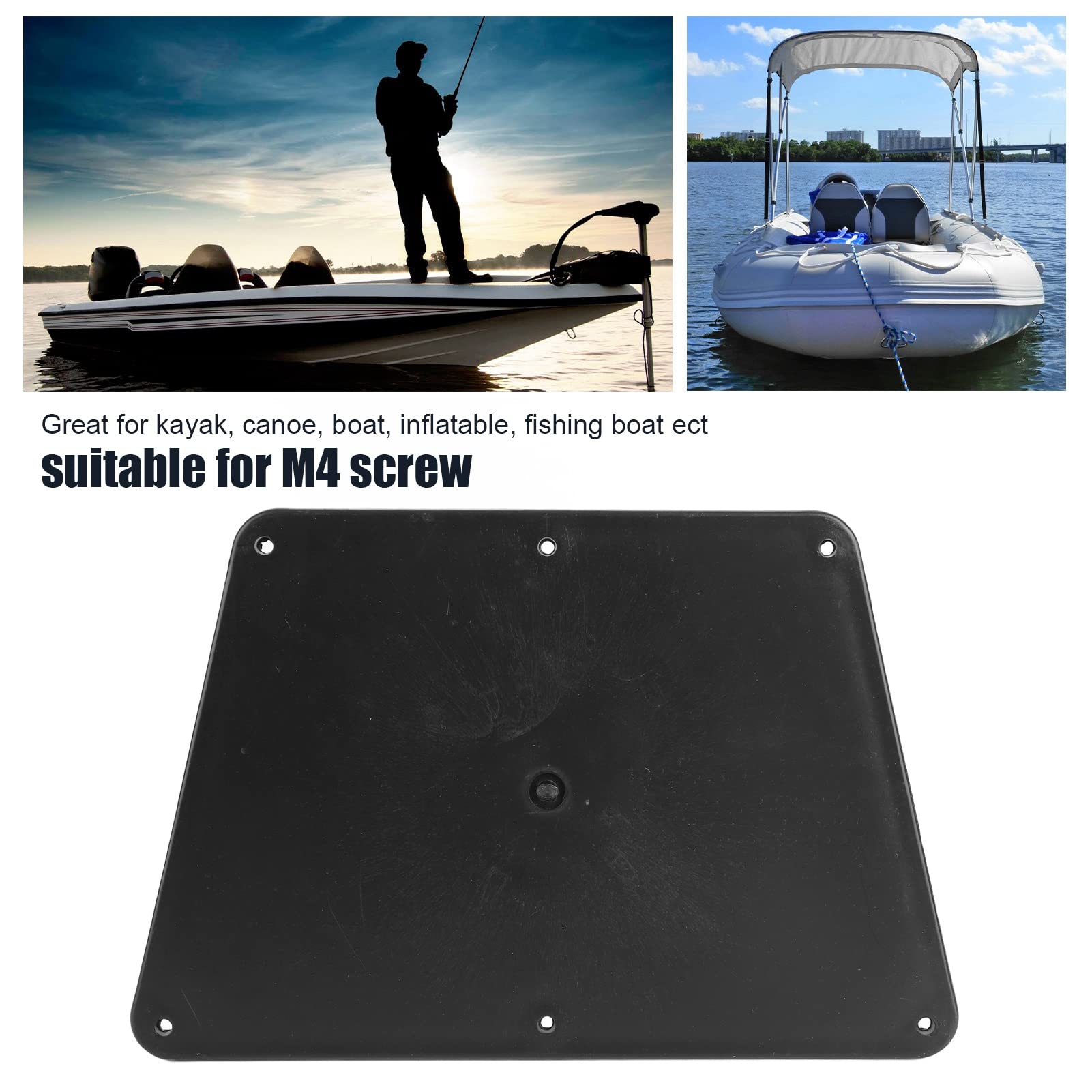 Plastic Transom Outboard Plate, Fishing Boat Pad Outboard Engine Mounting Pad for Inflatable Boat Kayak