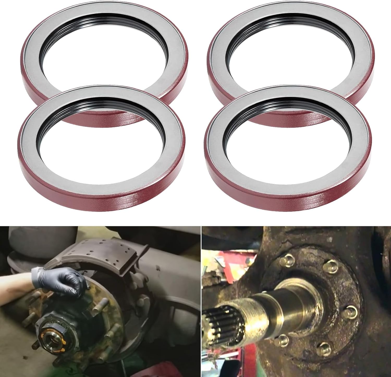 YMT Trailer Wheel Hub Unitized Oil Seal Replacement Grease Seals Parts Kit Fits for Dexter 9K-10K GD Axles，Replace 010-051-00, 370150BGO