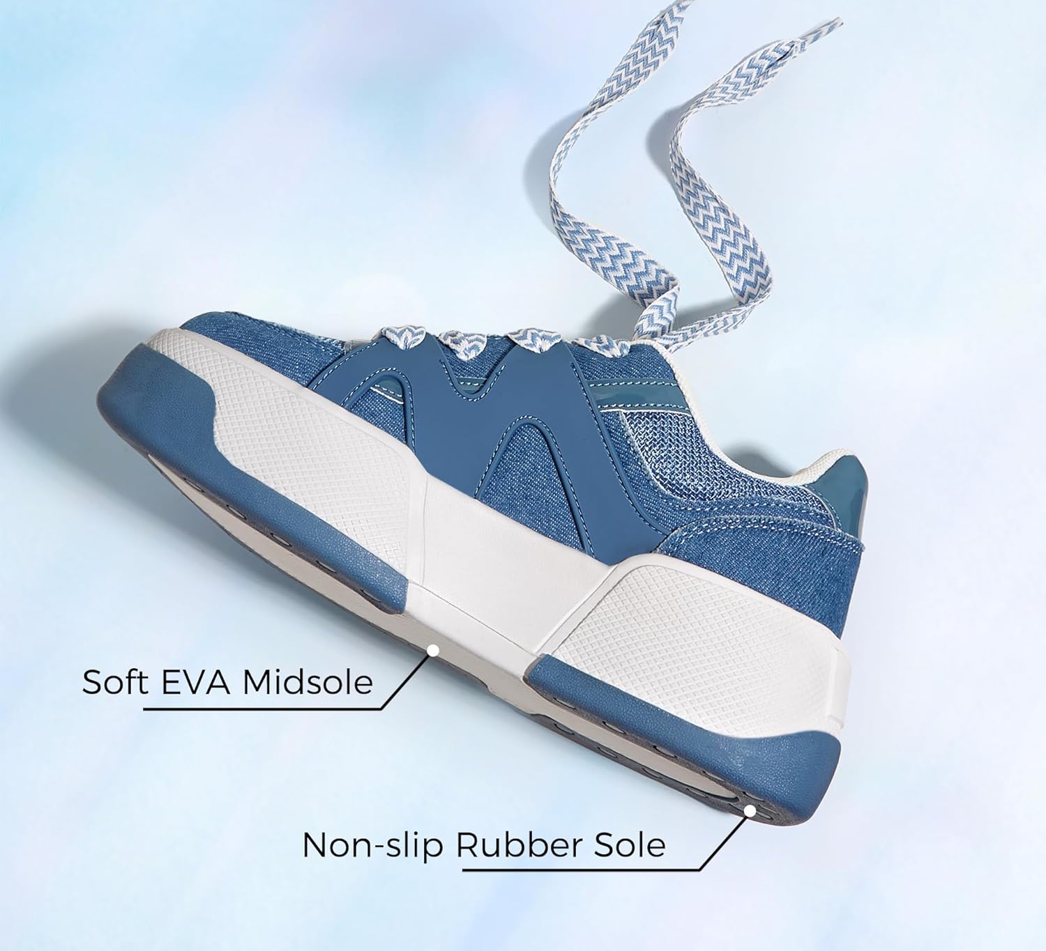 LUCKY STEP Women’s Platform Fashion Sneakers Lace up Casual Faux Leather Comfortable Thick Sole Tennis Walking Shoes - Image 7