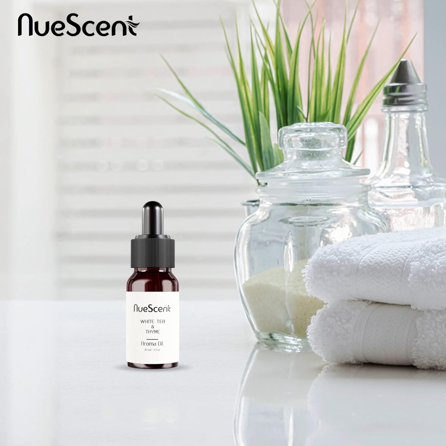 White Tea & Thyme Aroma Oil for Scent Diffusers 10 Milliliter (0.33 Fl Oz) – Vegan, Non-GMO, Cruelty Free Luxury Home Fragrance