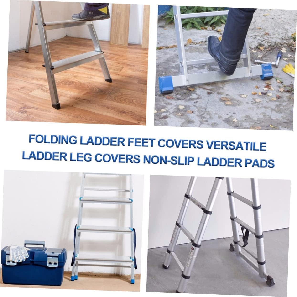 ARTIBETTER 8pcs Ladder Feet Protector Non- Pads for Folding Ladders for Stability Easy Installation for Home Use and Safety