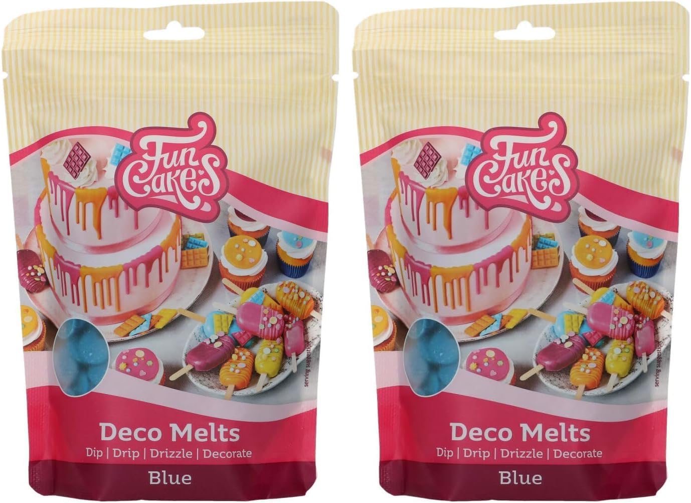 FunCakes Deco Melts Blue, AZO Free, 250 g (Pack of 2)