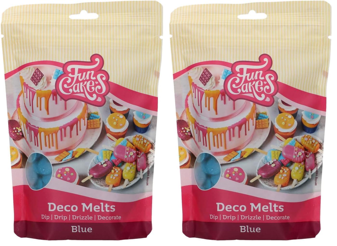 FunCakes Deco Melts Blue, AZO Free, 250 g (Pack of 2)