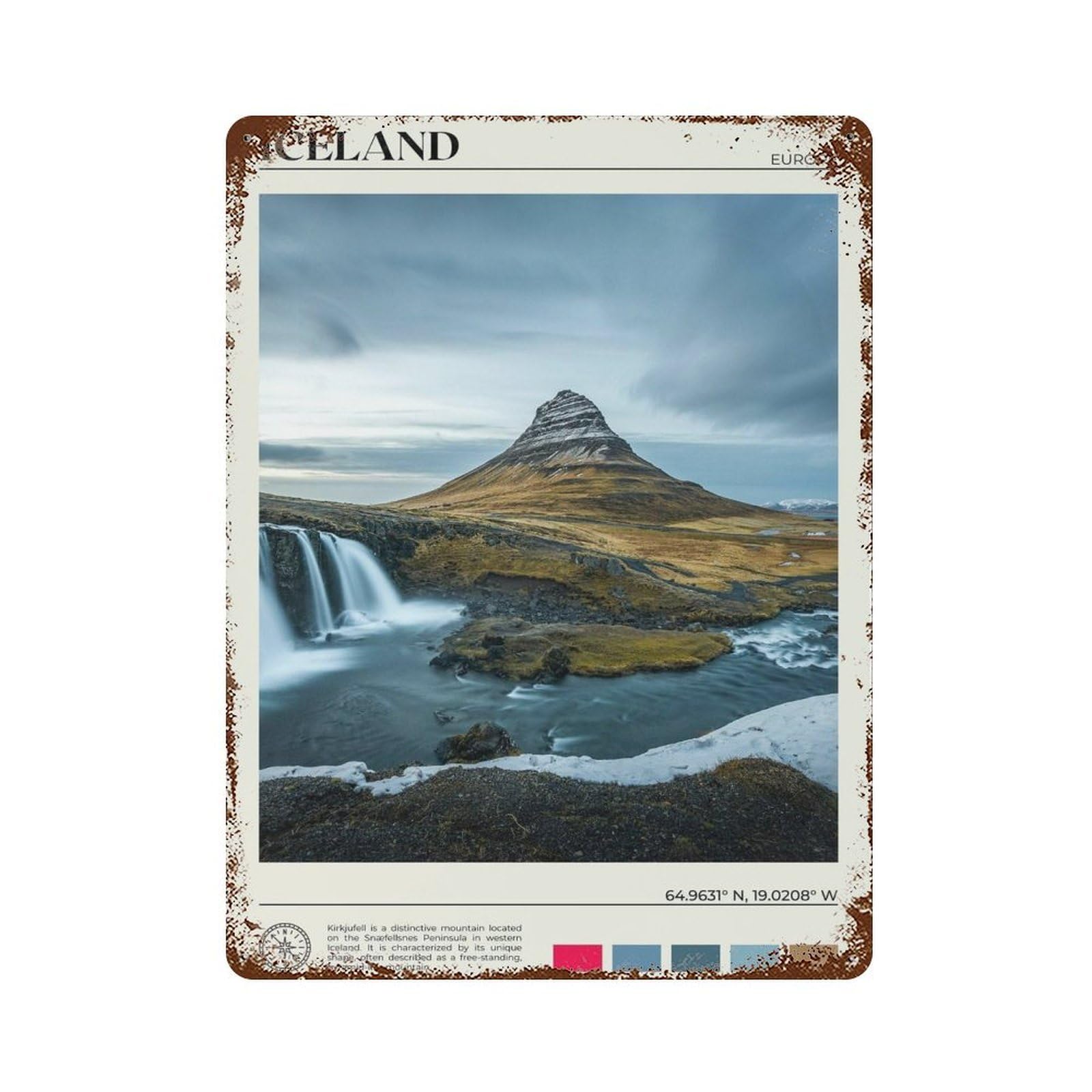 xiaoxiaoshen Real Photo Iceland Decor Europe Wall Decor Art Metal Tin Poster Modern Home Decor Art Home Bar Shop Decorations Vintage Sign 40x30cm