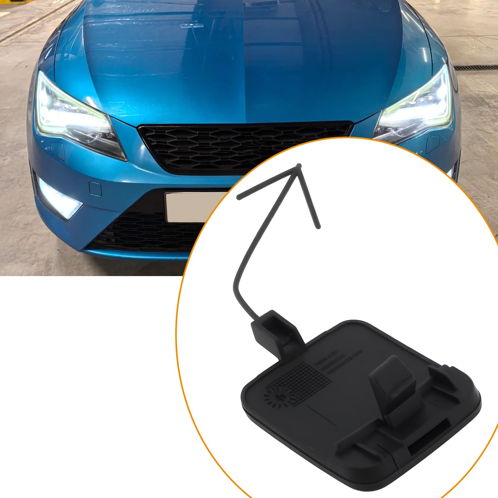 Tapa de gancho de remolque para parachoques delantero 5F0807241 compatible con Seat Leon 2013-2017