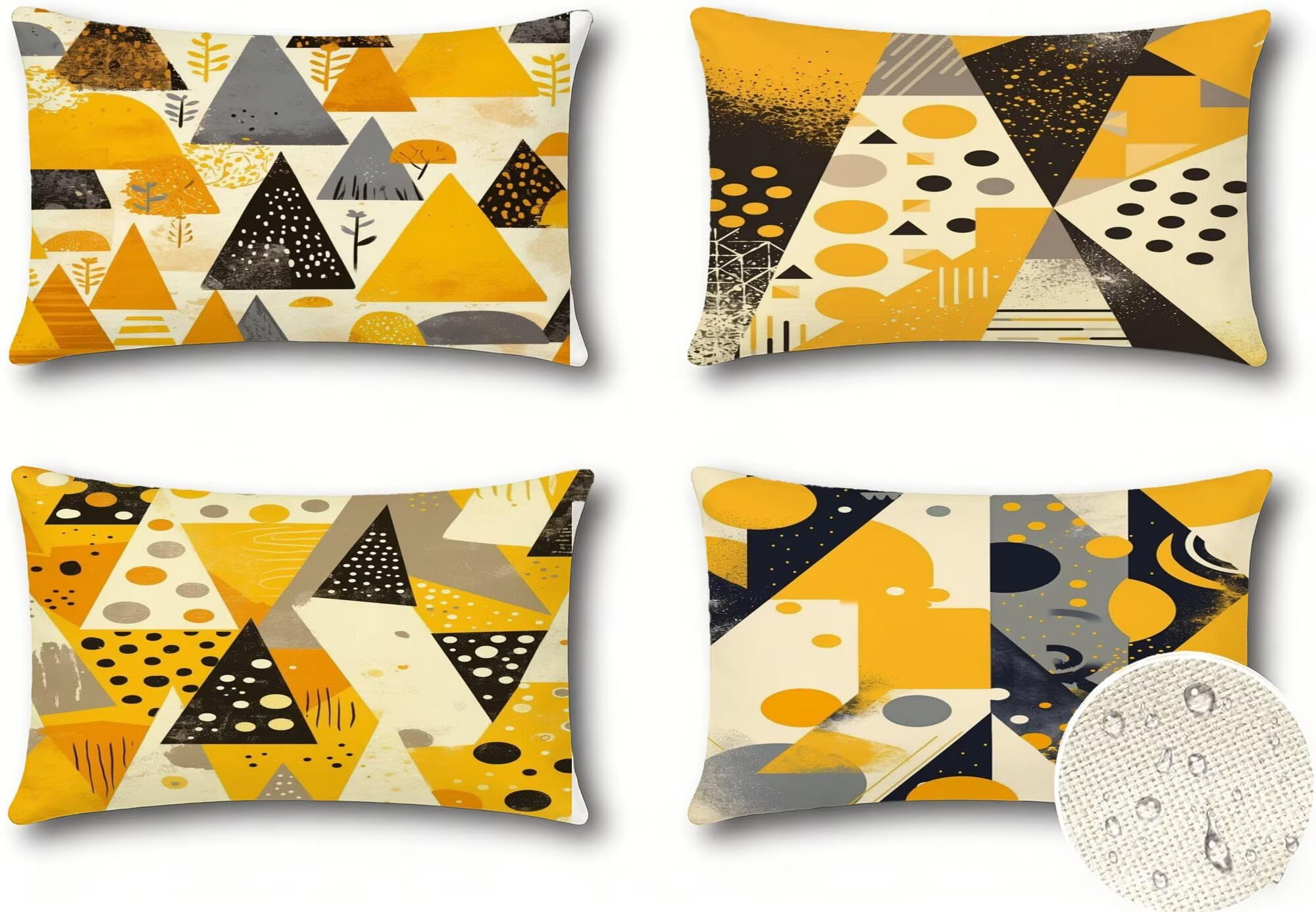 Generisch Outdoor Kissen Wetterfest 60x120cm Geometrie Dekokissen Kissenbezüge Orange Farbe Kissenhülle Sommer Sofakissen für Wohnzimmer Schlafzimmer Garten Dekorative 4er Set. R-3419