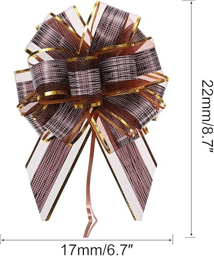 Miniatura 2 de MECCANIXITY 10 lazos grandes de 7 pulgadas para envolver regalos, cinta de organza, café, para cestas de boda, regalos de fiesta de Navidad