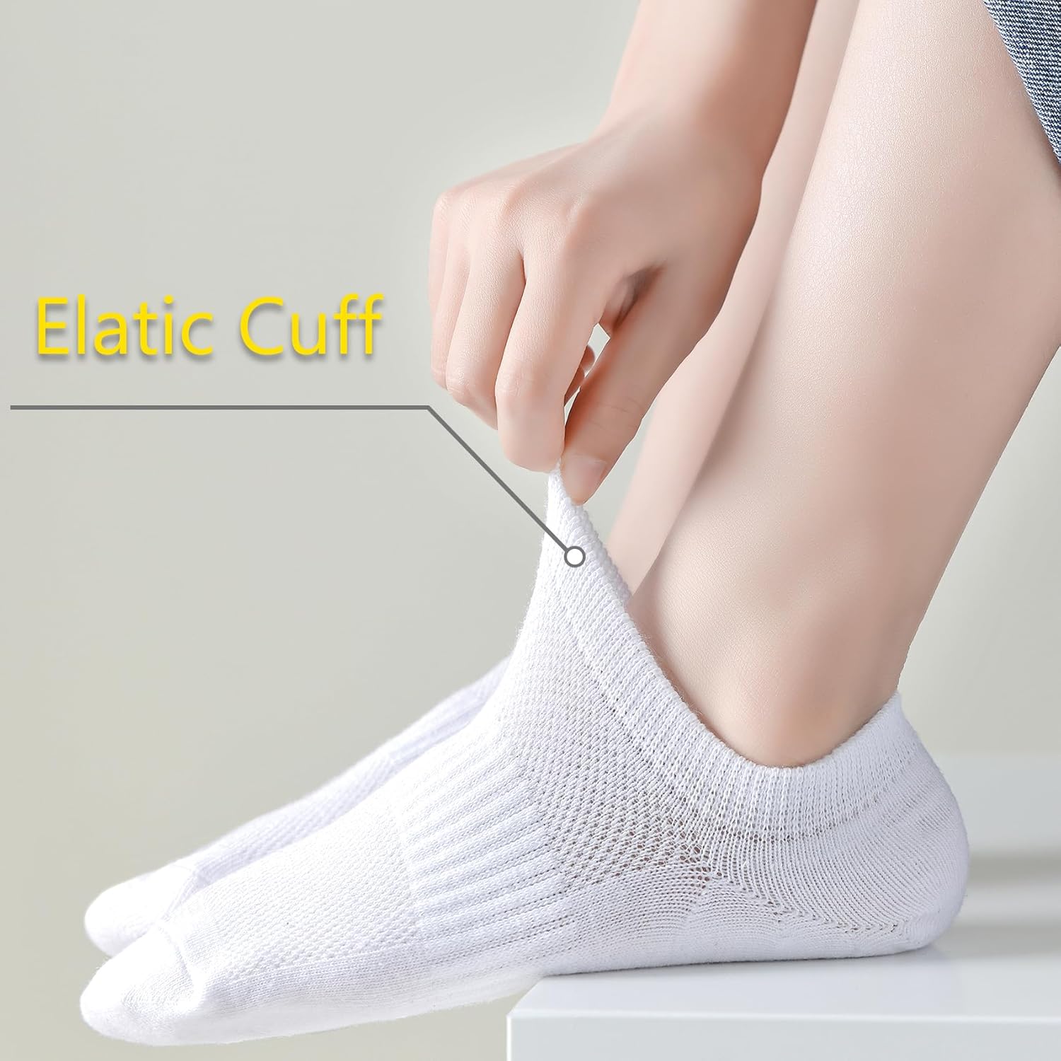 LO SHOKIM No Show Cotton Socks for Girls and Boys - Low Cut, Breathable, Non-Slip Short Socks for Kids - 5/10 Pairs - Image 5