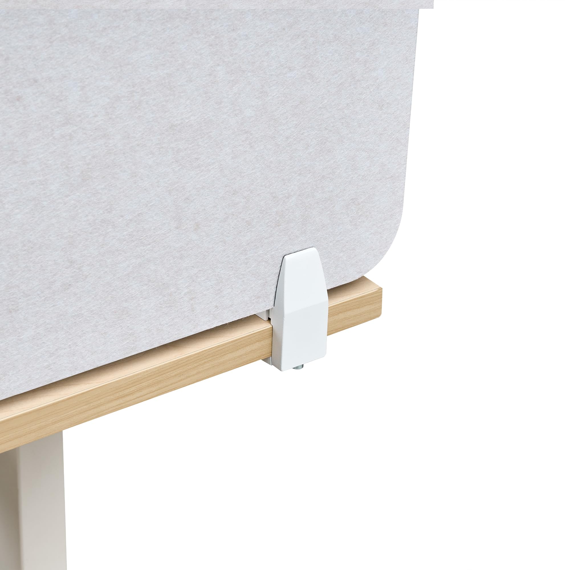 Beliani Divisorio da scrivania Pet Pannello Acustico Tessuto fonoassorbente 160 x 50 cm Bianco Sporco