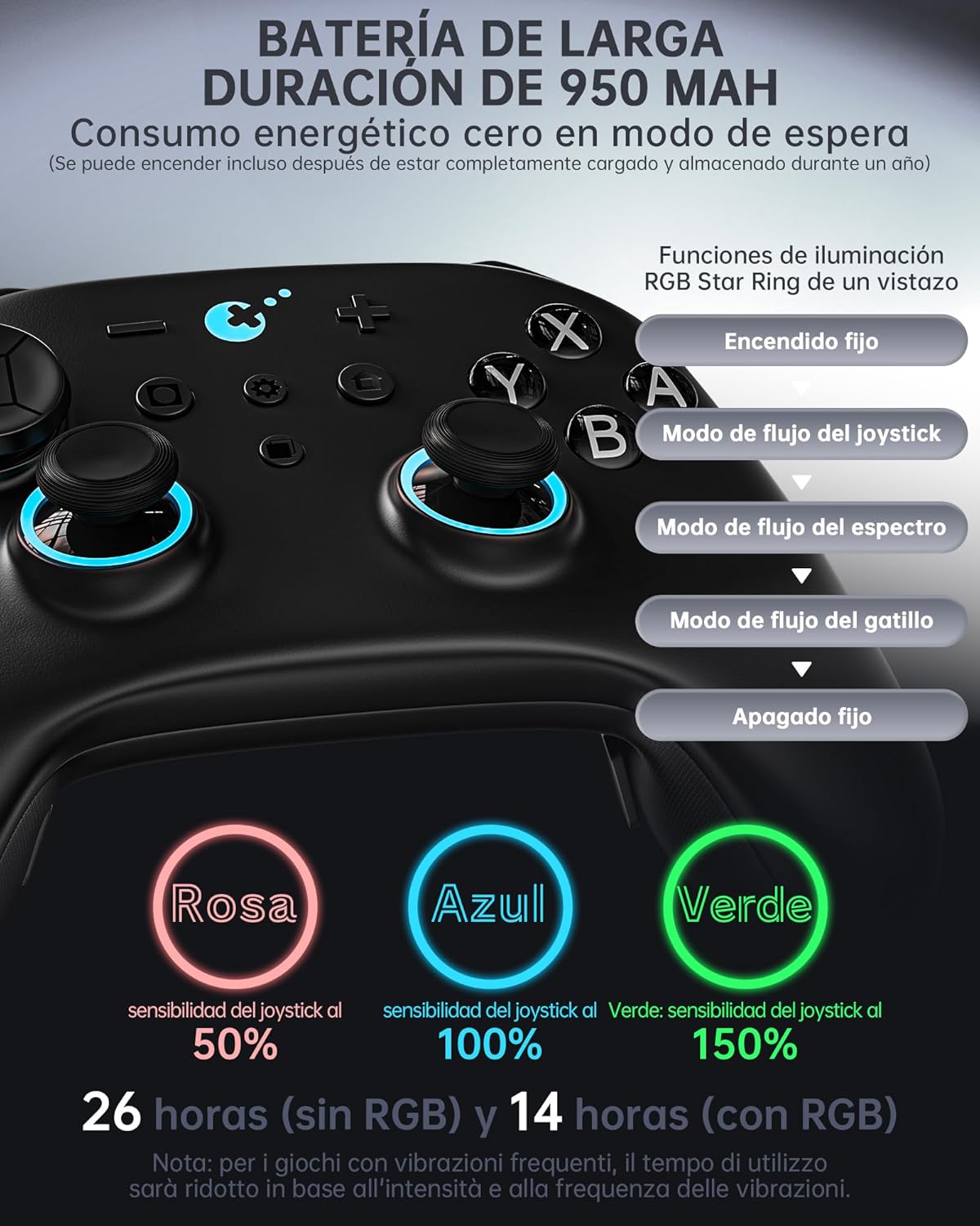 GuliKit TT MAX Wireless Controller for PC, Android, iOS, Switch 1/2, 720° Adjustable TMR Joystick, with 950mAh Long-Lasting Battery, Switch Wake-Up Function and 4 Detachable Metal Back Buttons-Black
