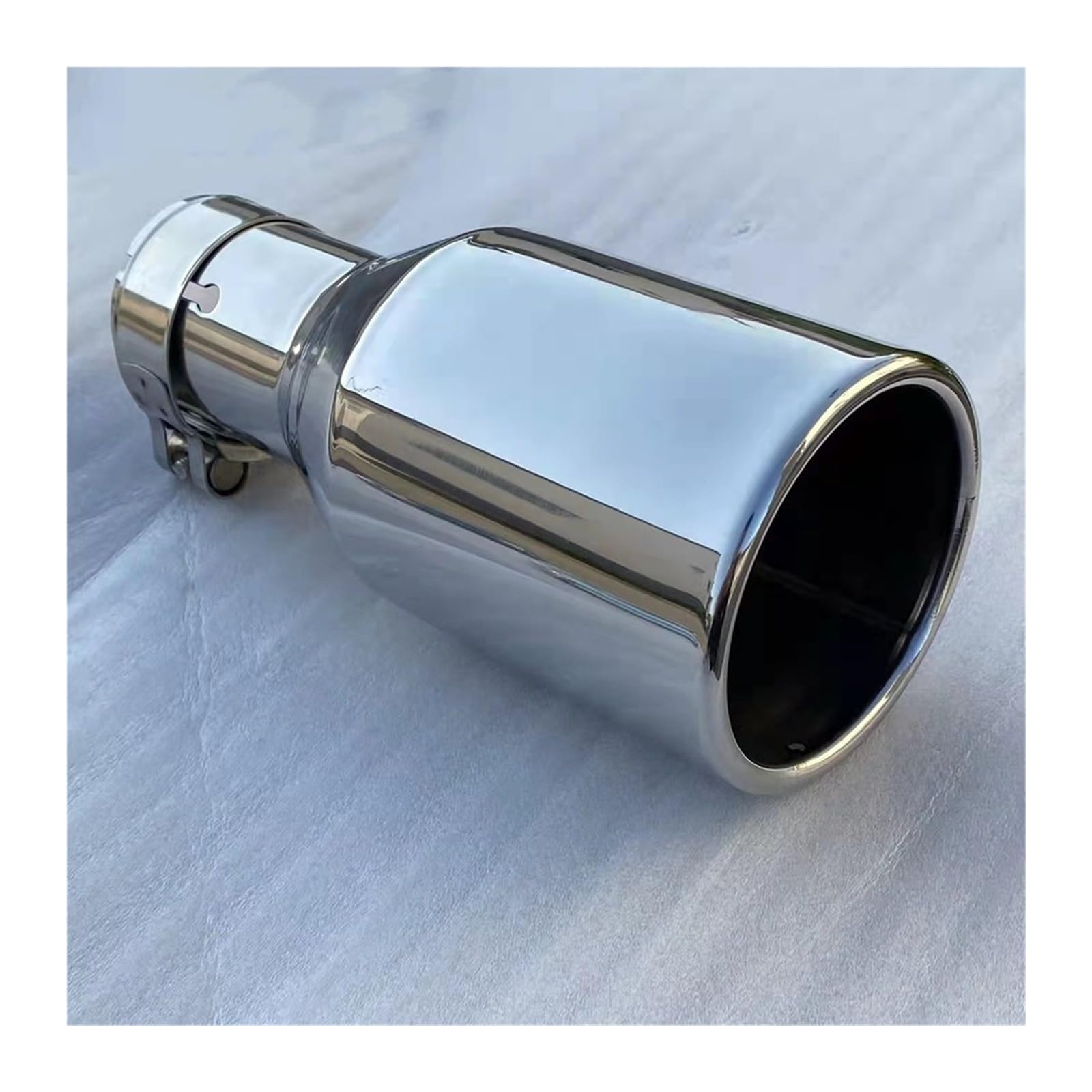 Car Silencer Stal nierdzewna pojedyncza płaska krawędź uniwersalny tłumik tylna rura wydechowa modyfikacja samochodu 2022 2023 h7(63MM IN-89MM OUT)