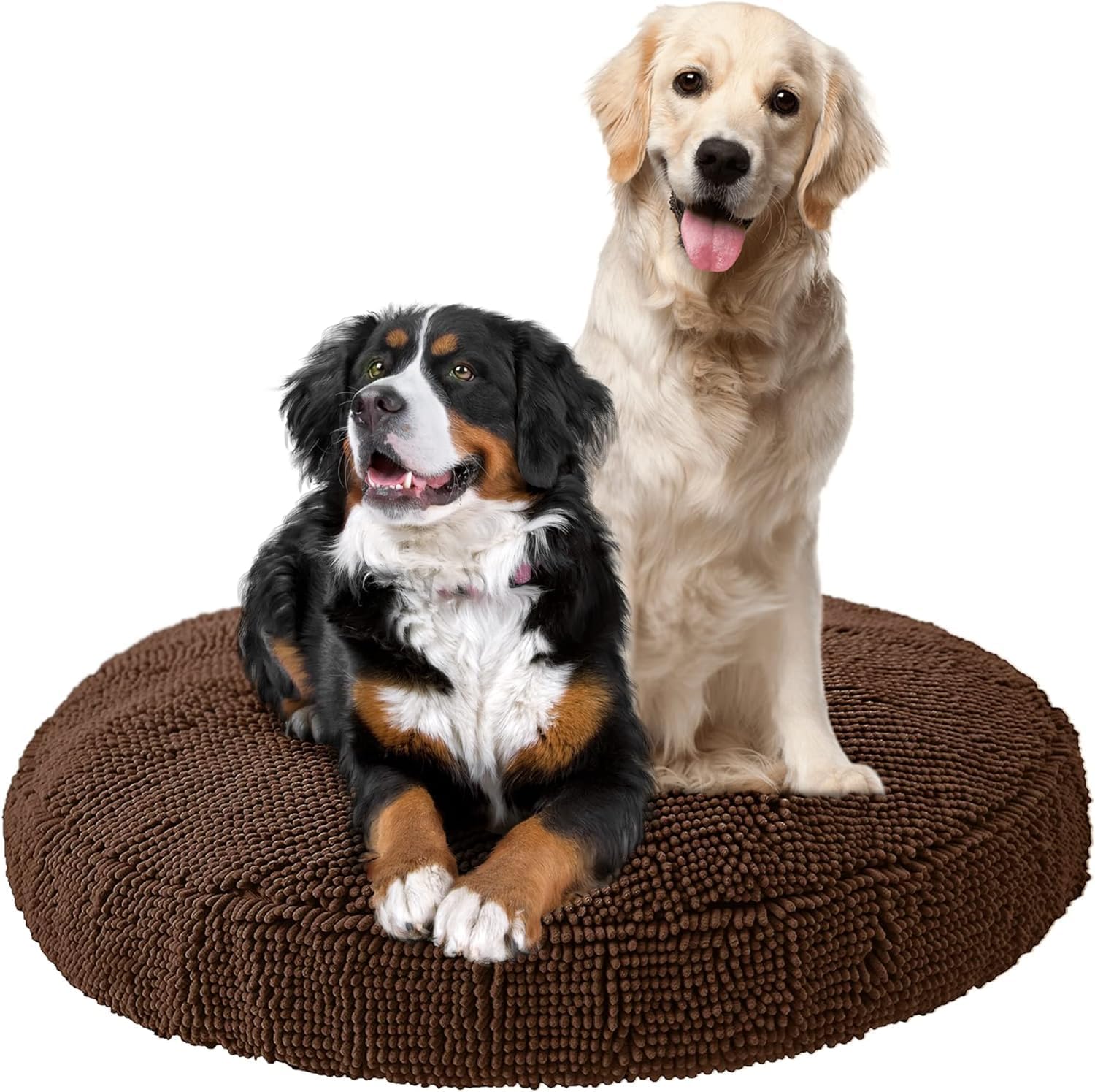 Soggy Doggy Super Snoozer Round Dog Bed, Dark Chocolate, XL 42"x42"x7"