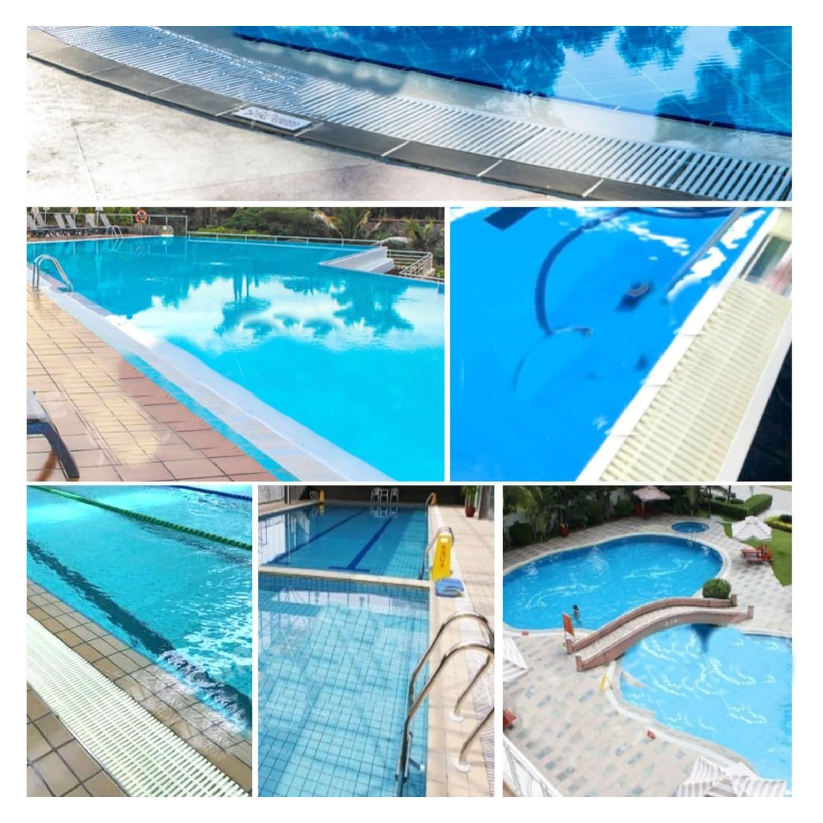 Rejillas para Piscinas, Rejilla de Drenaje Duradera para Piscinas - Sistema de Drenaje de 3 interfaces, Cubierta de plástico ABS Resistente para entradas de vehículos, Patios y terrazas (jue