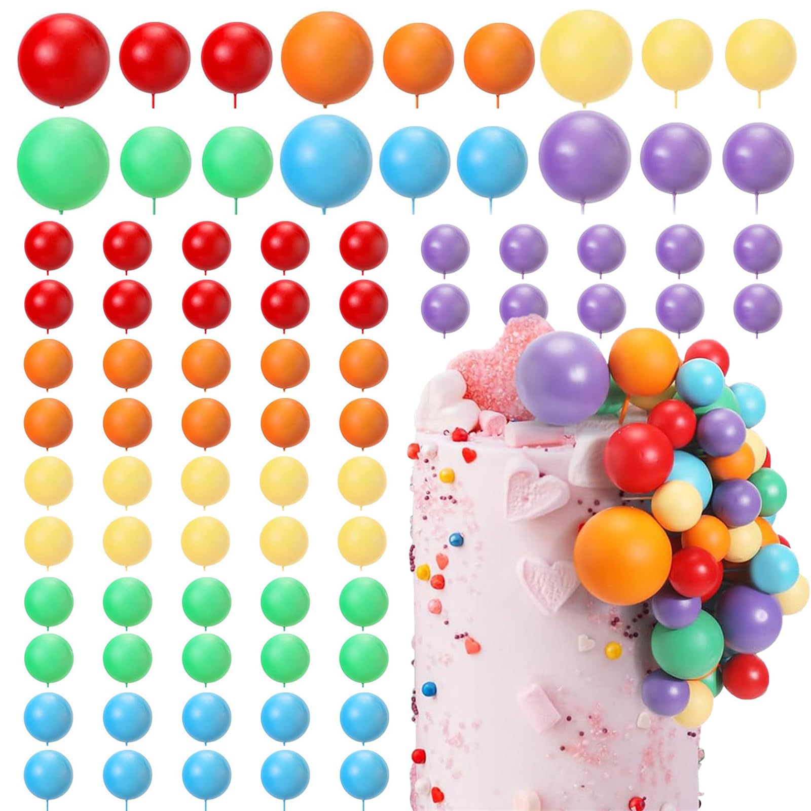 Bolas de espuma para decoración de tartas magdalenas y mini globos para repostería de fiestas